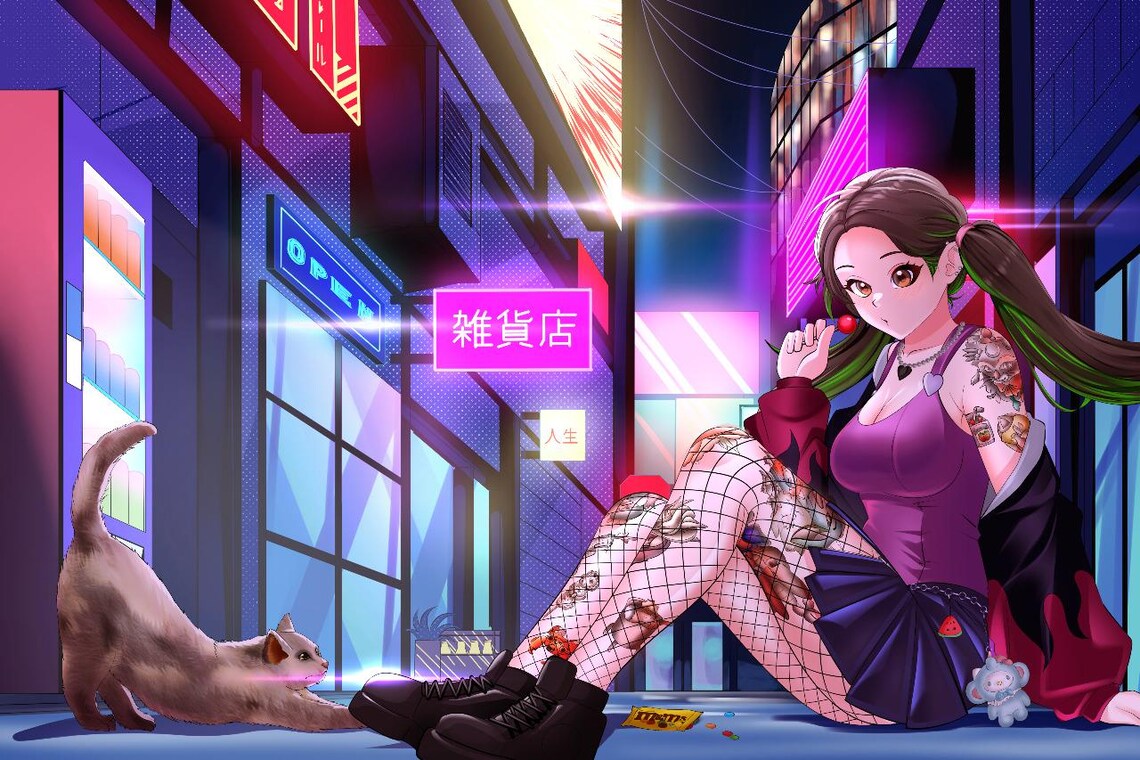Cyberpunk Street Girl