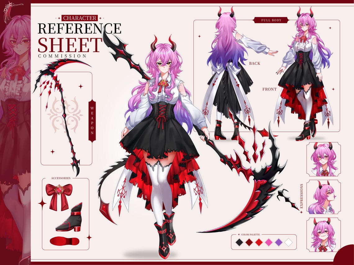 Scythe Demon Reference Sheet
