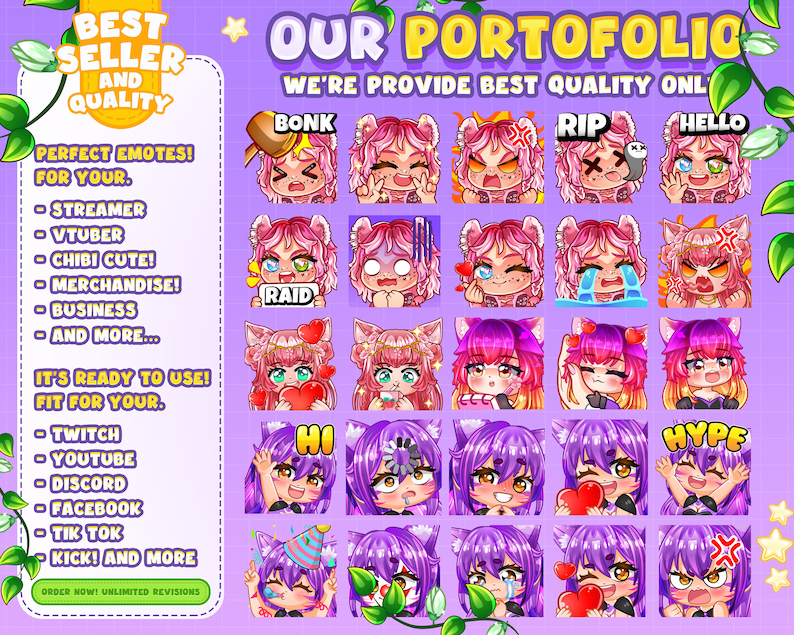 Pink Chibi Emotes